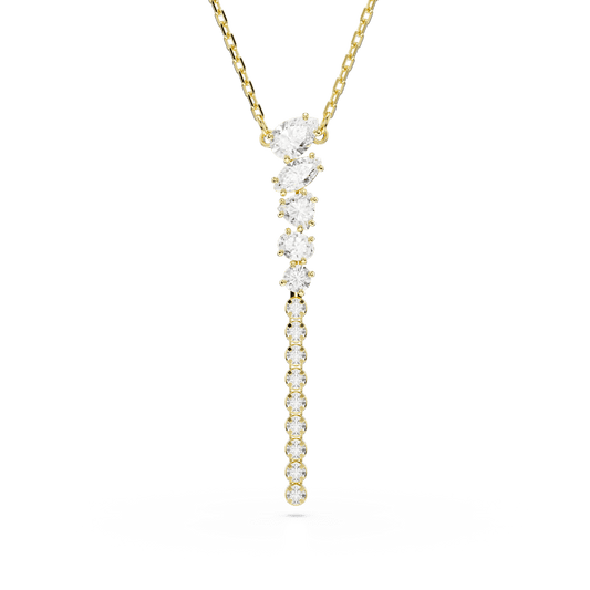Collana a Y Swarovski Mesmera Taglio misto Bianco Finitura oro 18 Kt