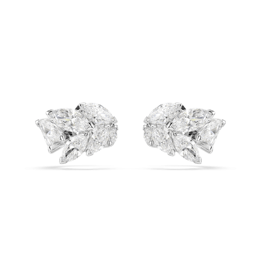 Orecchini ear cuff Swarovski Mesmera Taglio Marquise Bianchi Placcati Rodio