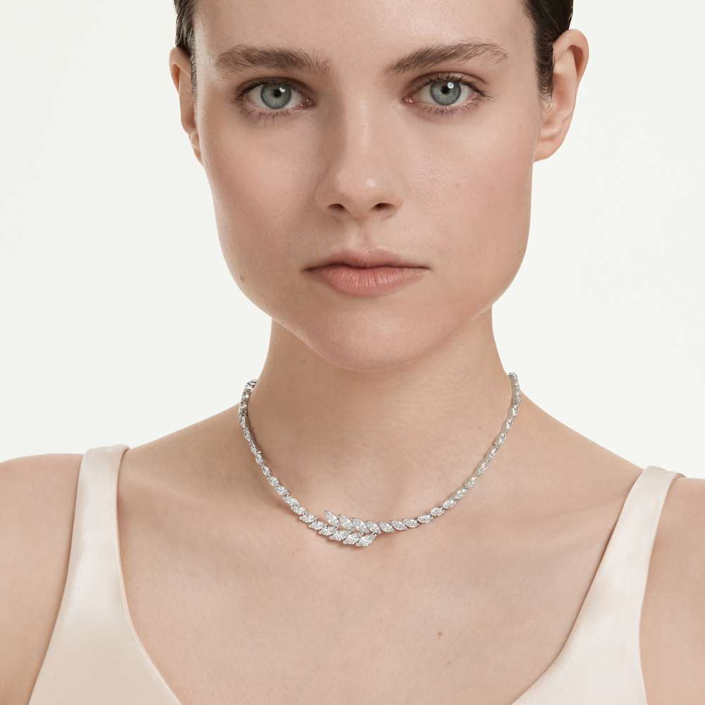 Collana Swarovski Mesmera All Around Taglio misto Bianca Placcato rodio