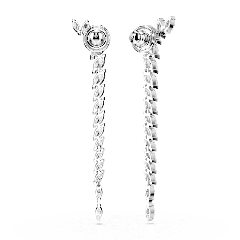 Orecchini Pendenti Swarovski Mesmera Taglio Marquise Bianchi Placcati Rodio