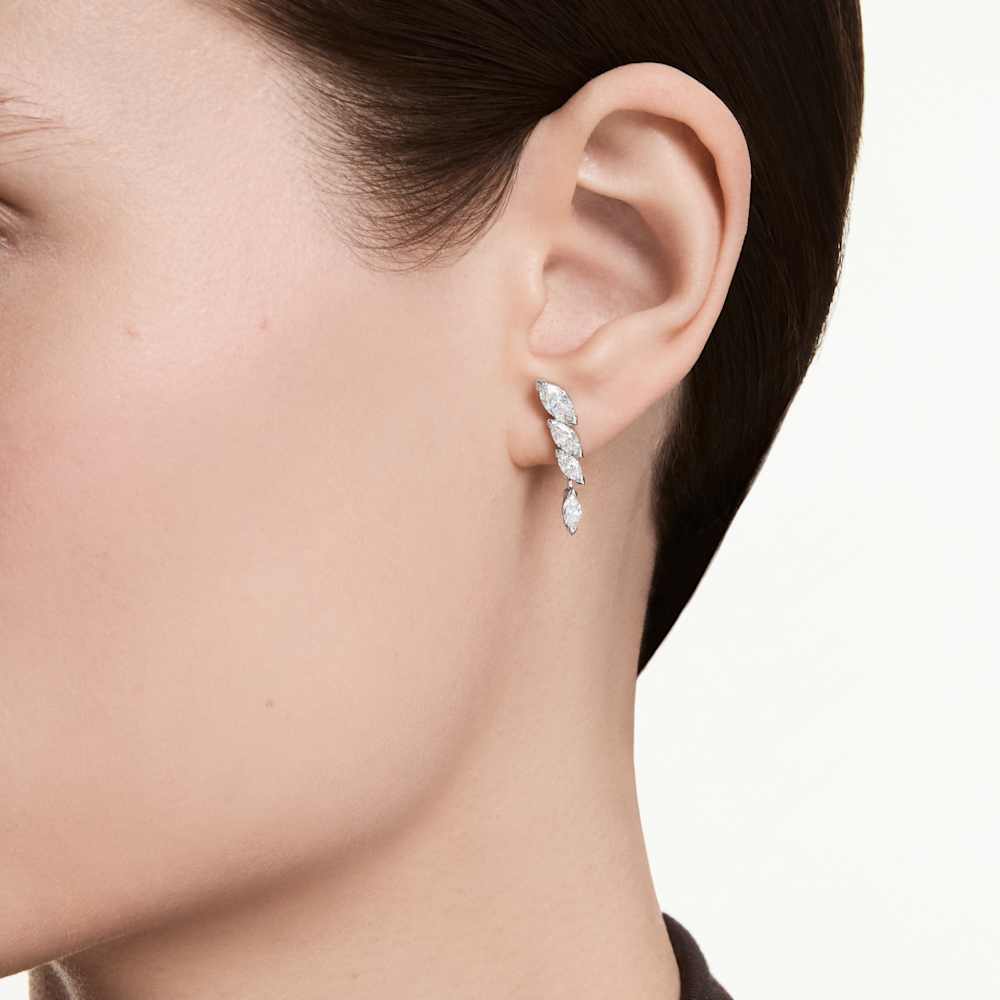Orecchini Swarovski Mesmera Taglio Marquise Bianchi Placcati Rodio