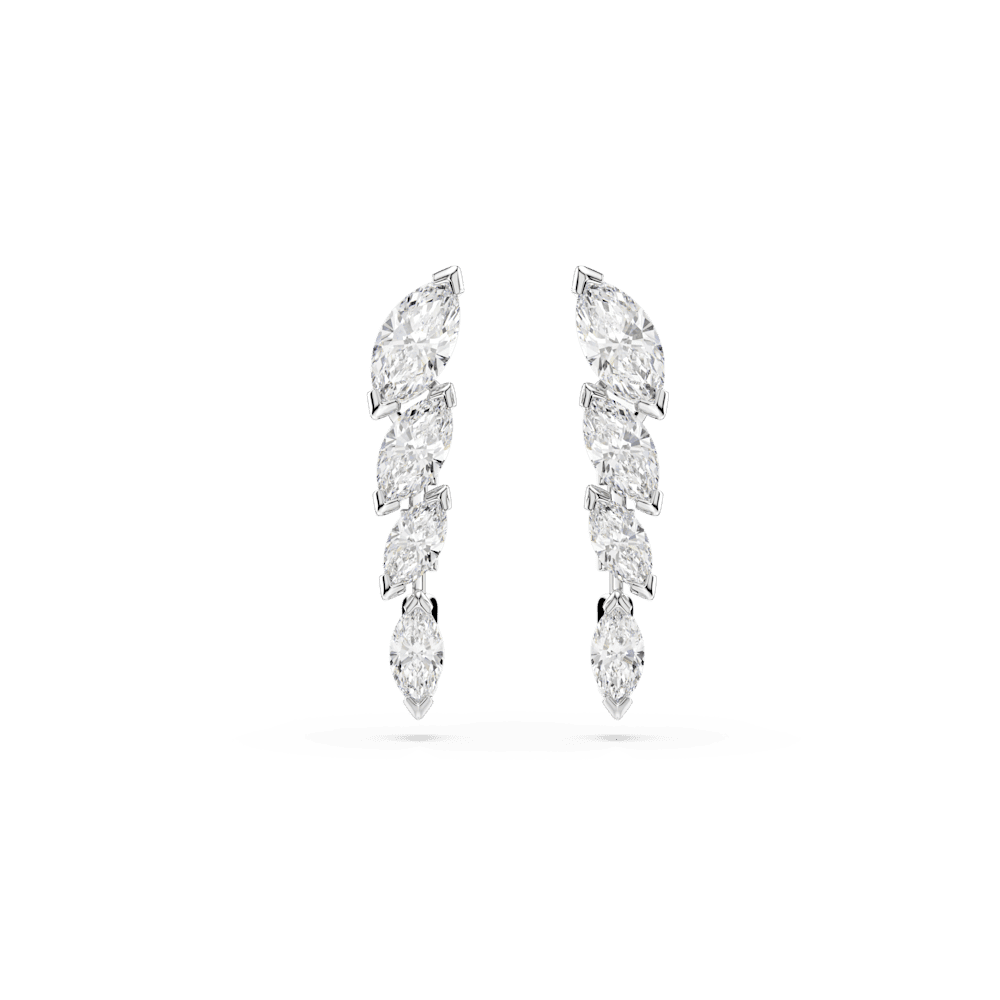 Orecchini Swarovski Mesmera Taglio Marquise Bianchi Placcati Rodio