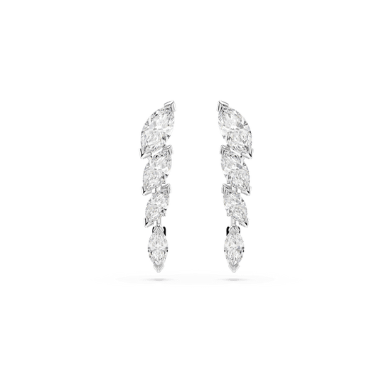 Orecchini Swarovski Mesmera Taglio Marquise Bianchi Placcati Rodio