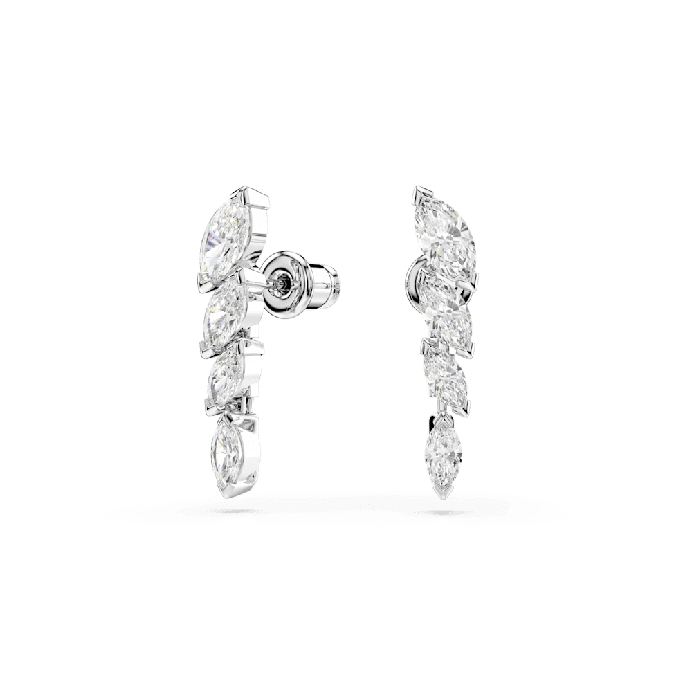 Orecchini Swarovski Mesmera Taglio Marquise Bianchi Placcati Rodio