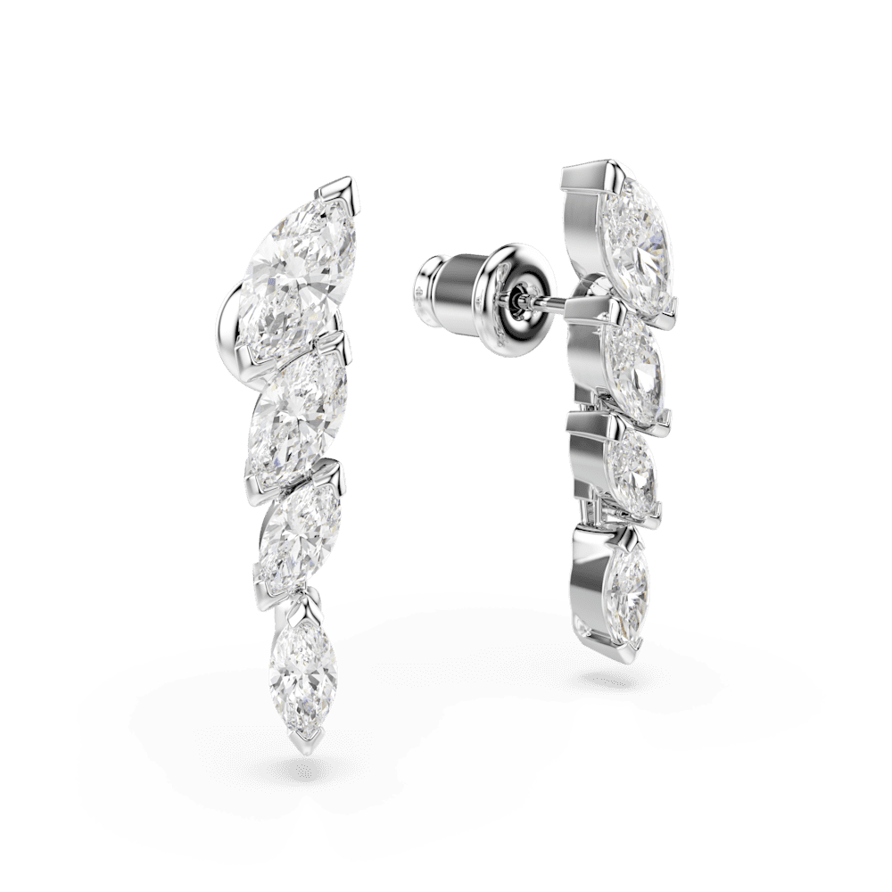 Orecchini Swarovski Mesmera Taglio Marquise Bianchi Placcati Rodio