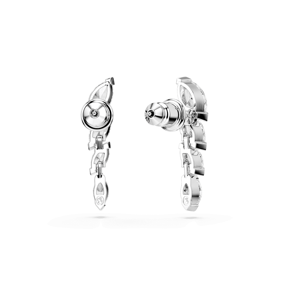 Orecchini Swarovski Mesmera Taglio Marquise Bianchi Placcati Rodio