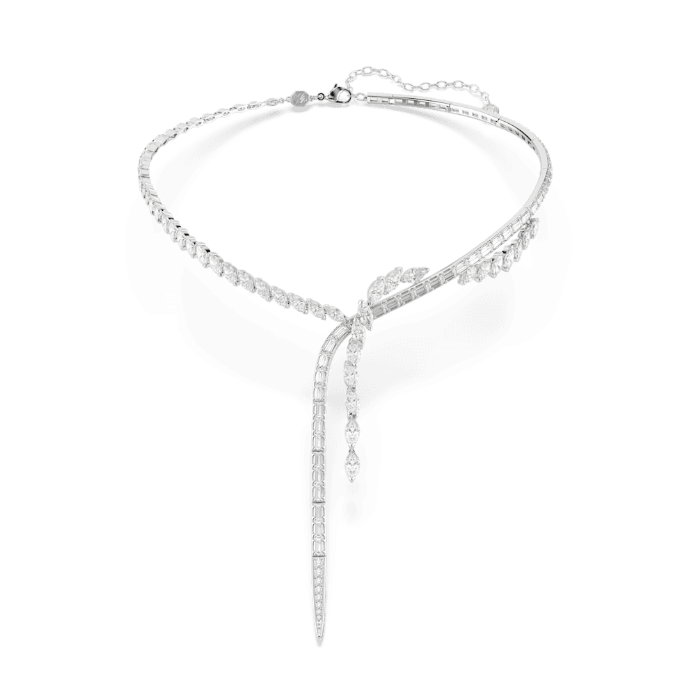 Collana Swarovski Y Mesmera Taglio misto Bianco Placcato rodio