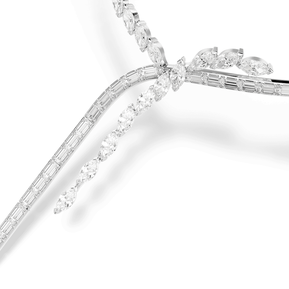 Collana Swarovski Y Mesmera Taglio misto Bianco Placcato rodio