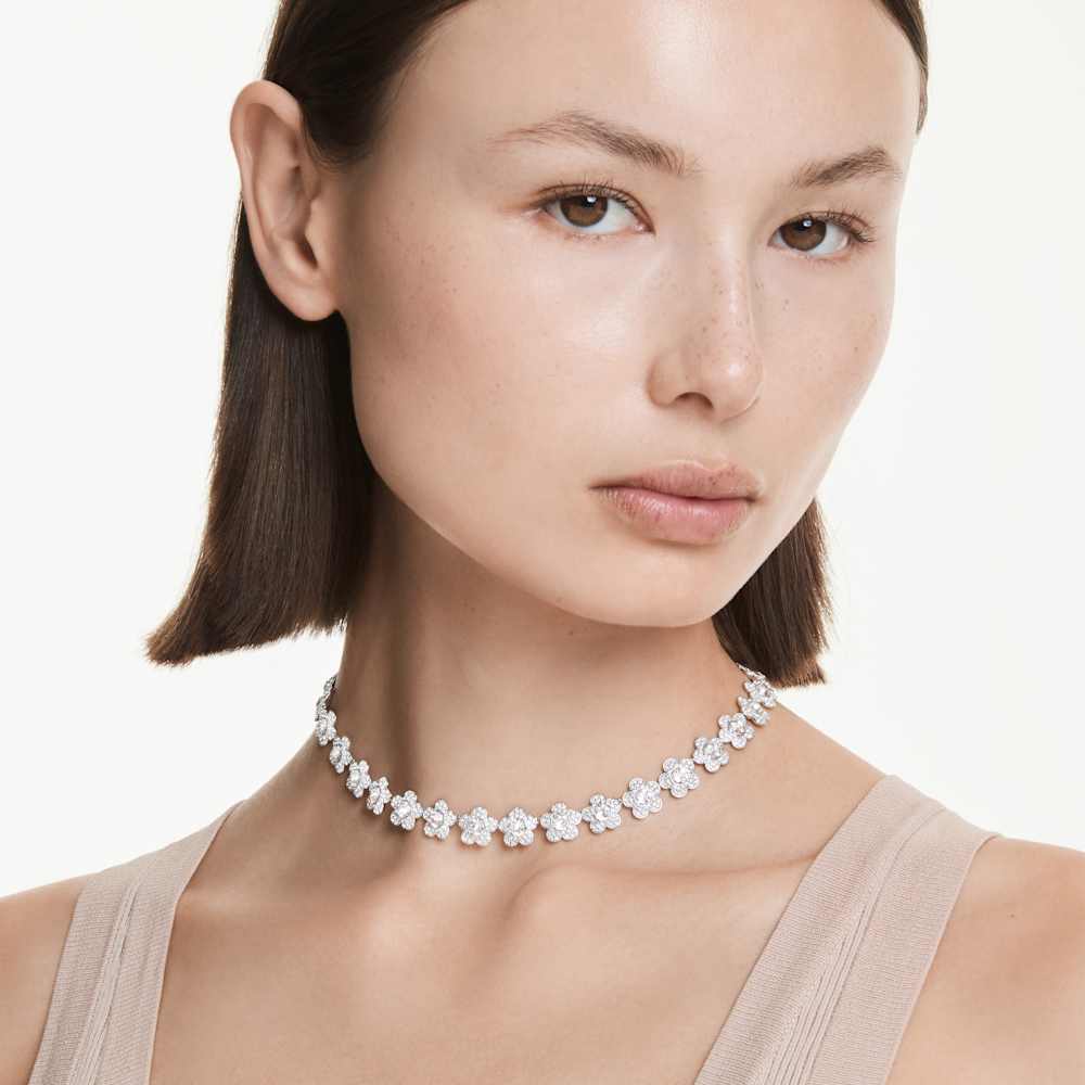 Collana Ariana Grande x Swarovski Taglio Round Fiore Placcato rodio