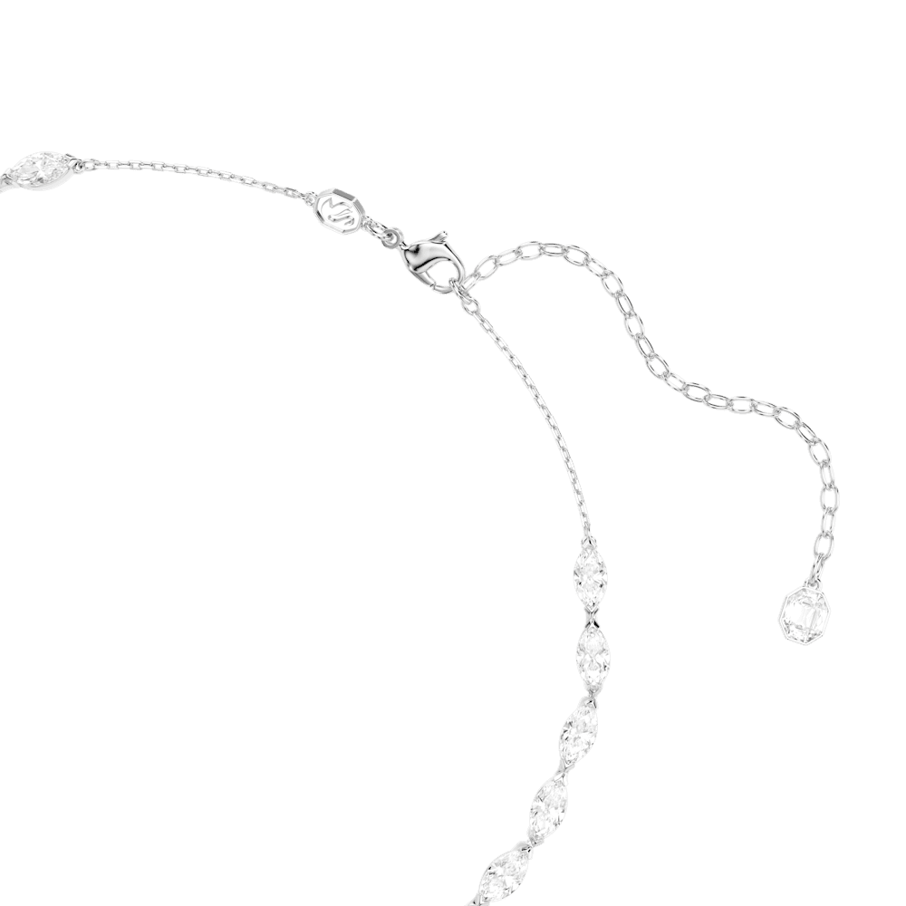 Collana a Y Swarovski Vienna Taglio misto Piuma Bianco Placcato Rodio