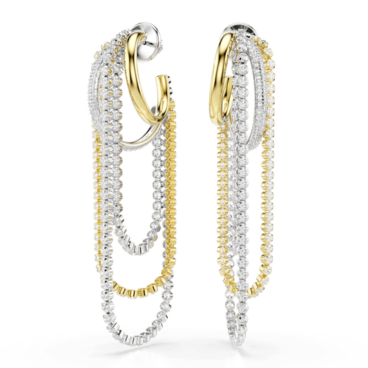 Orecchini Swarovski Hyperbola Stratificato Taglio Round Bianchi Mix di finiture