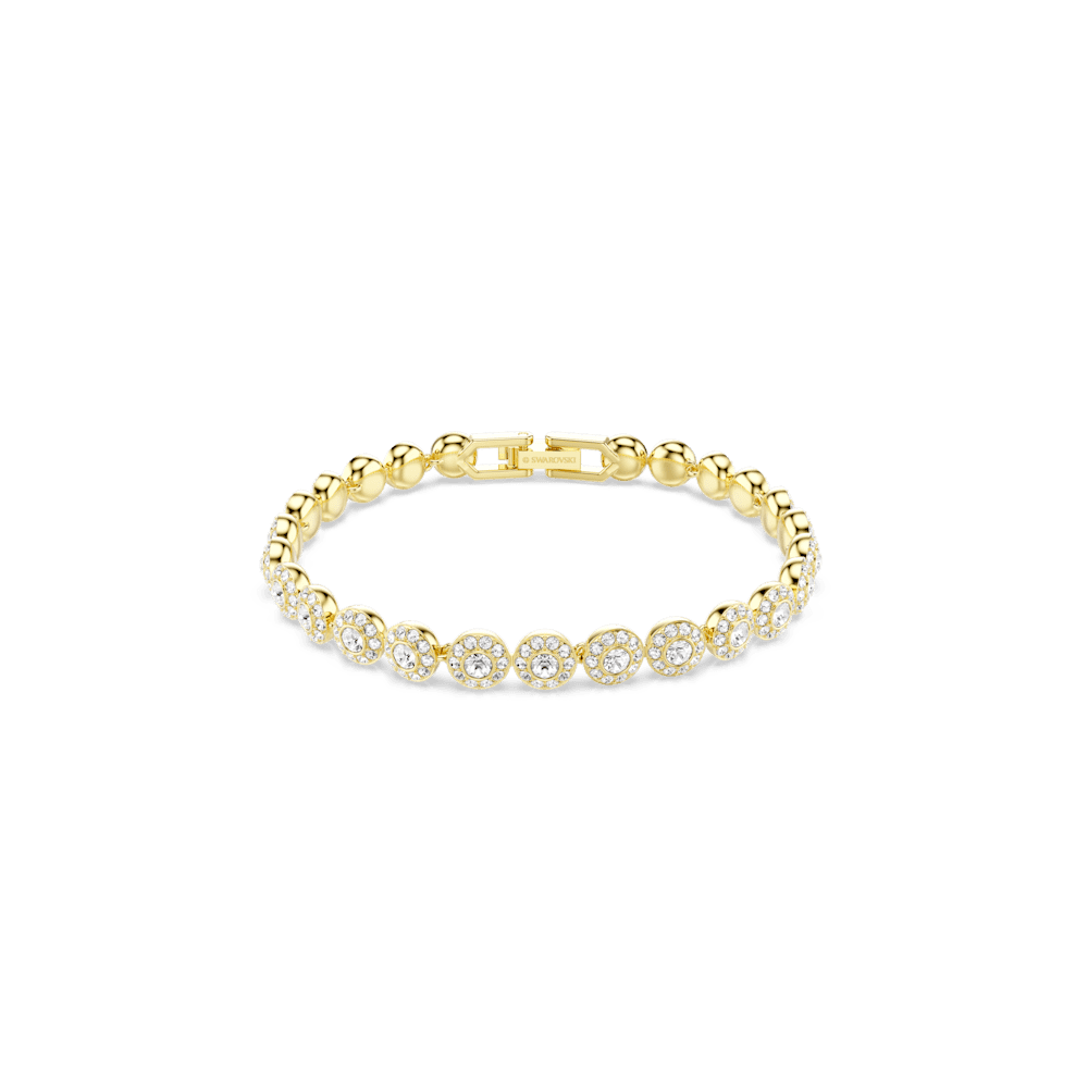 Bracciale Swarovski Una Angelic Taglio Round Bianco Finitura oro 18 Kt
