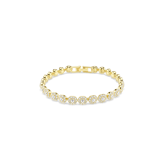 Bracciale Swarovski Una Angelic Taglio Round Bianco Finitura oro 18 Kt