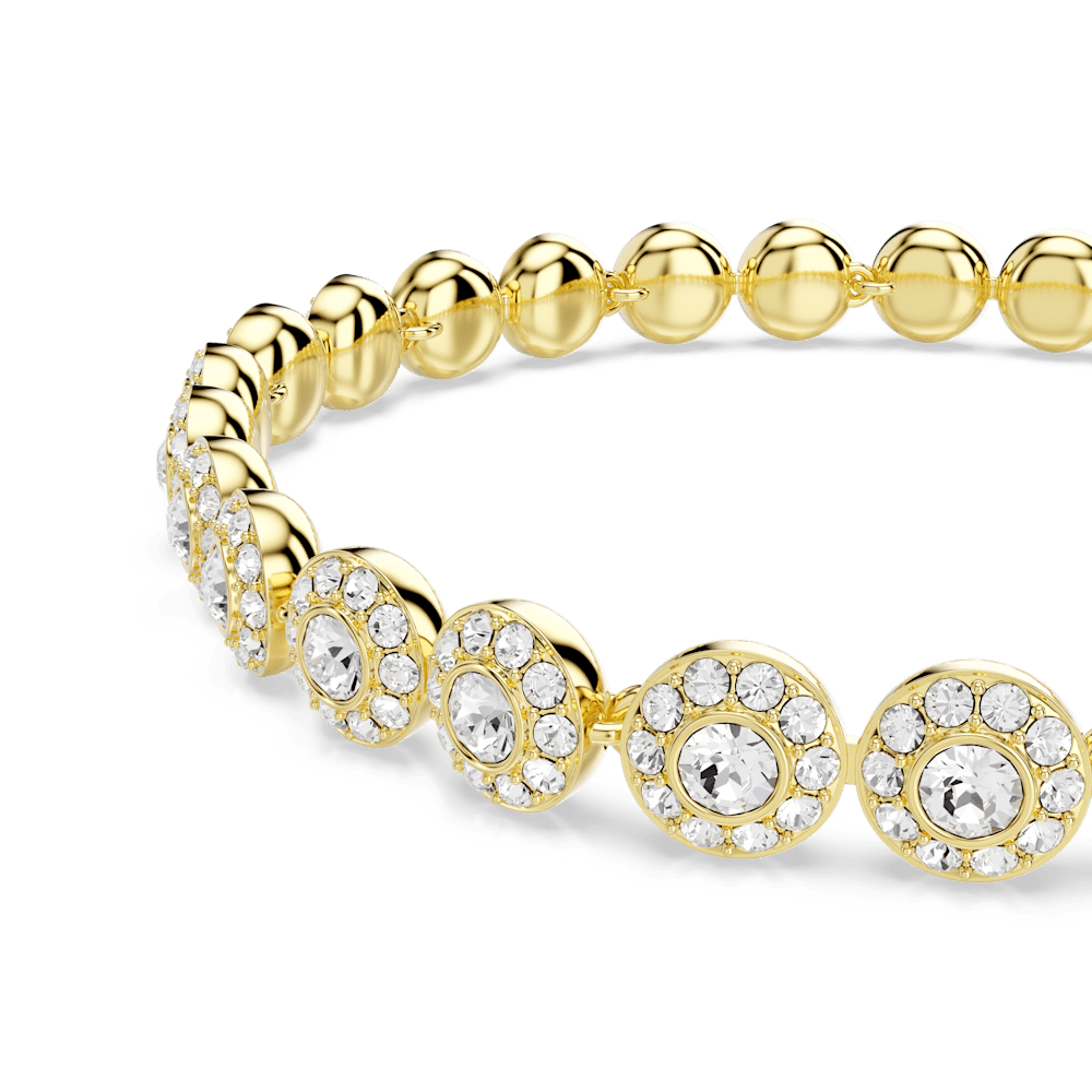 Bracciale Swarovski Una Angelic Taglio Round Bianco Finitura oro 18 Kt