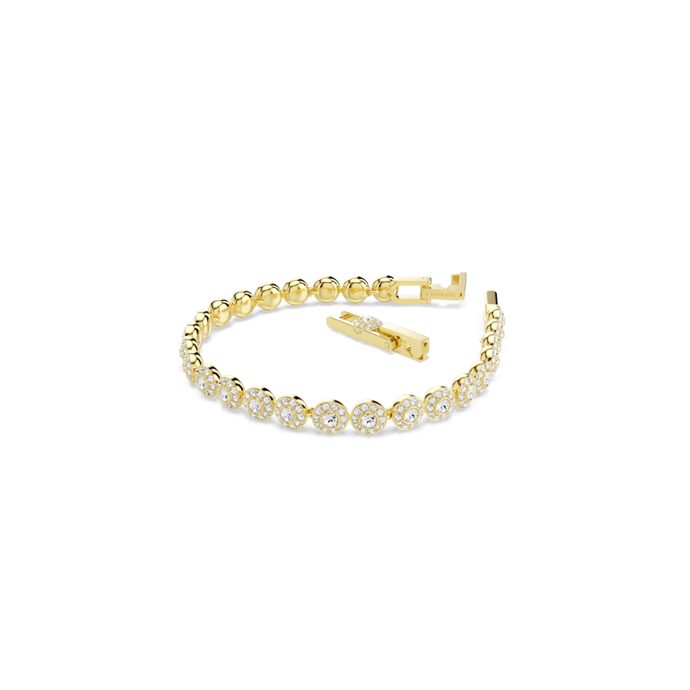 Bracciale Swarovski Una Angelic Taglio Round Bianco Finitura oro 18 Kt