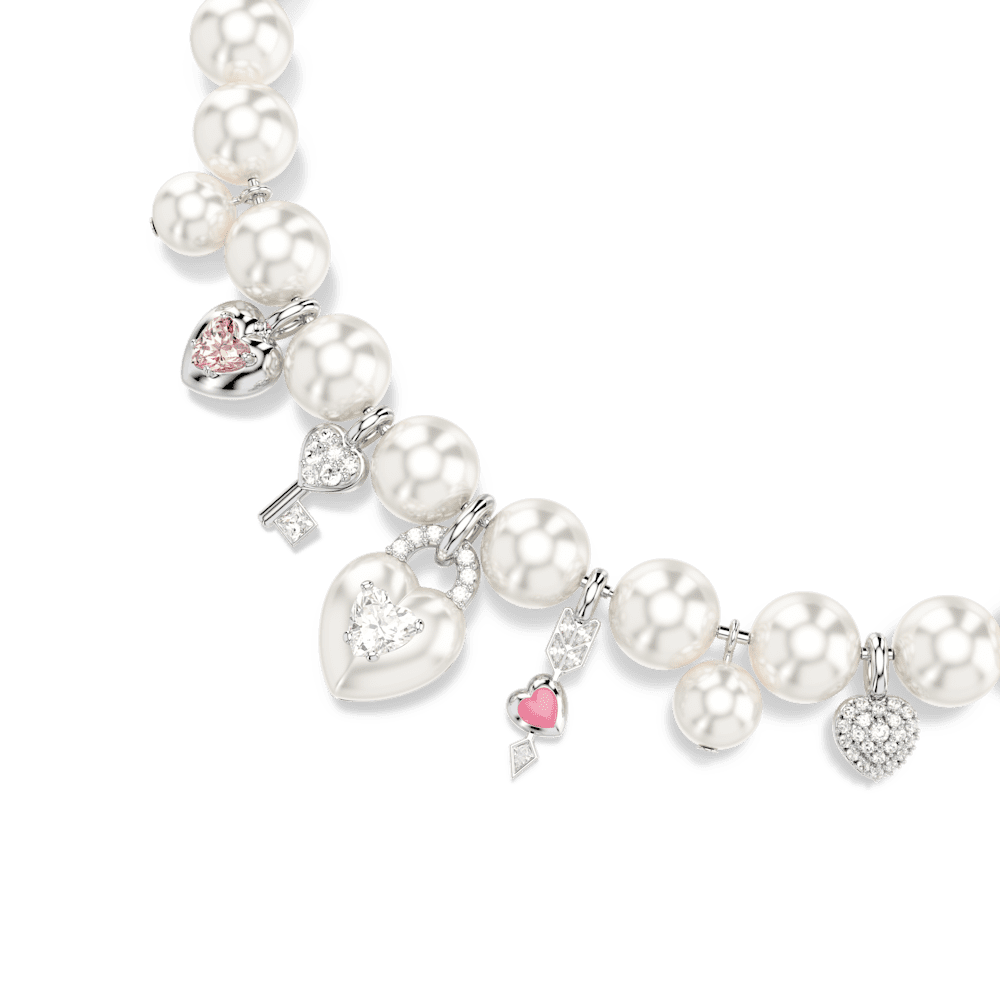 Collana Swarovski Idyllia Crystal Pearl Taglio misto Bianca Placcato rodio