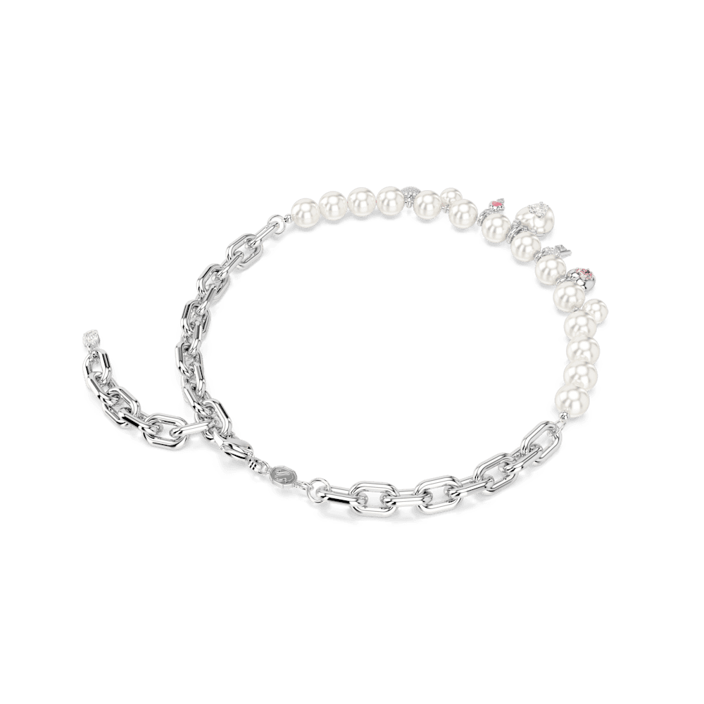 Collana Swarovski Idyllia Crystal Pearl Taglio misto Bianca Placcato rodio
