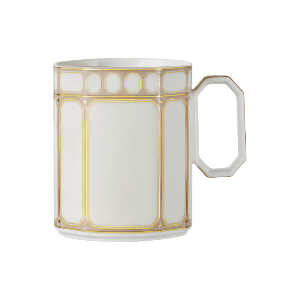 Oggettistica Swarovski Signum Marshmallow Mug con Coperchio, Porcellana, Beige e Bianco