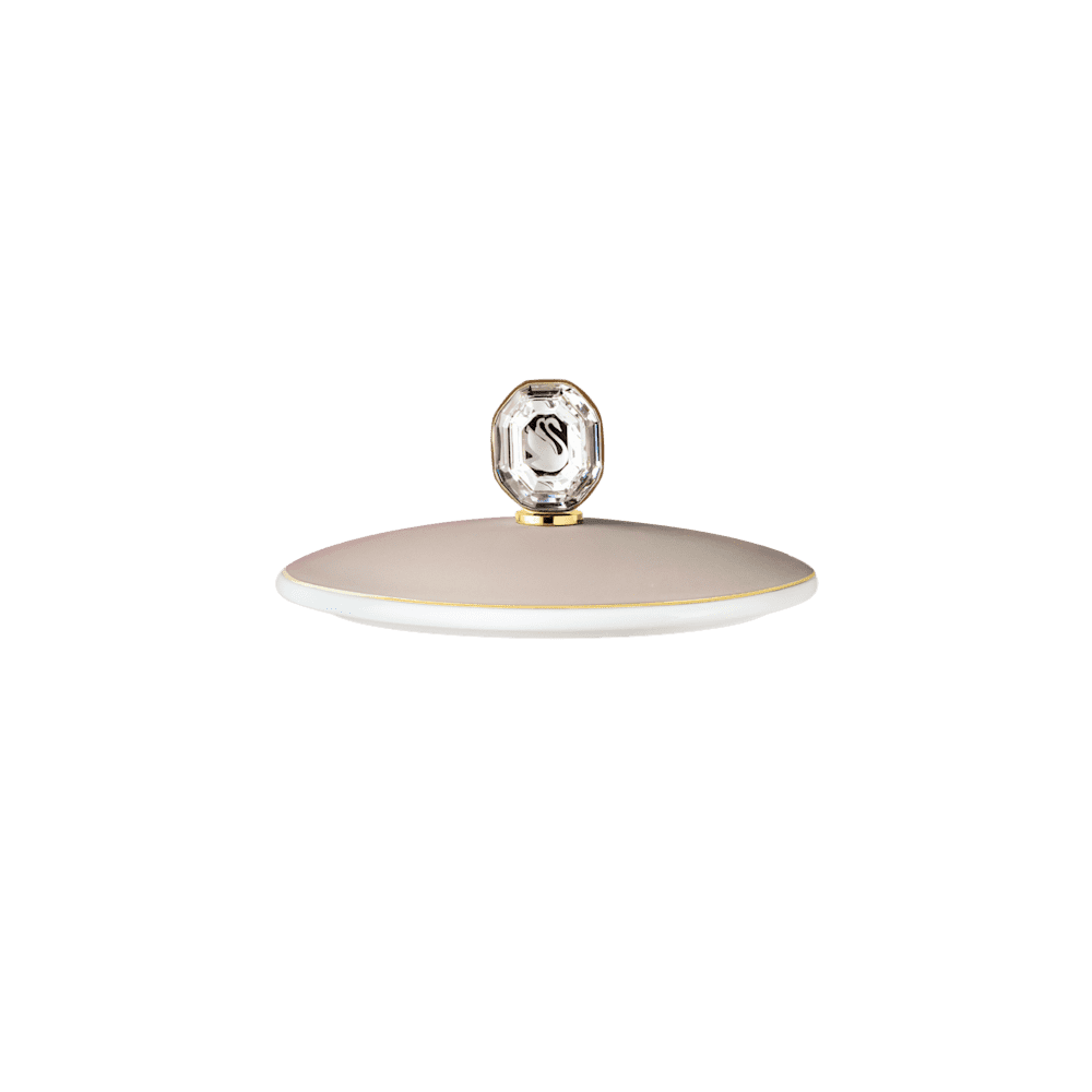 Oggettistica Swarovski Signum Marshmallow Mug con Coperchio, Porcellana, Beige e Bianco