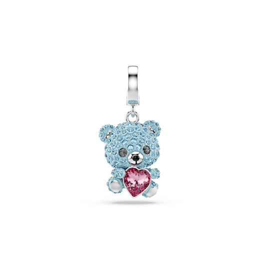 Charm Swarovski Idyllia Orsetto Blu Placcato rodio