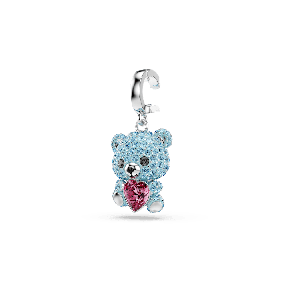 Charm Swarovski Idyllia Taglio misto Orsetto Blu Placcato rodio