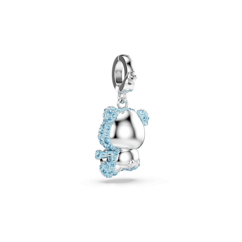 Charm Swarovski Idyllia Taglio misto Orsetto Blu Placcato rodio