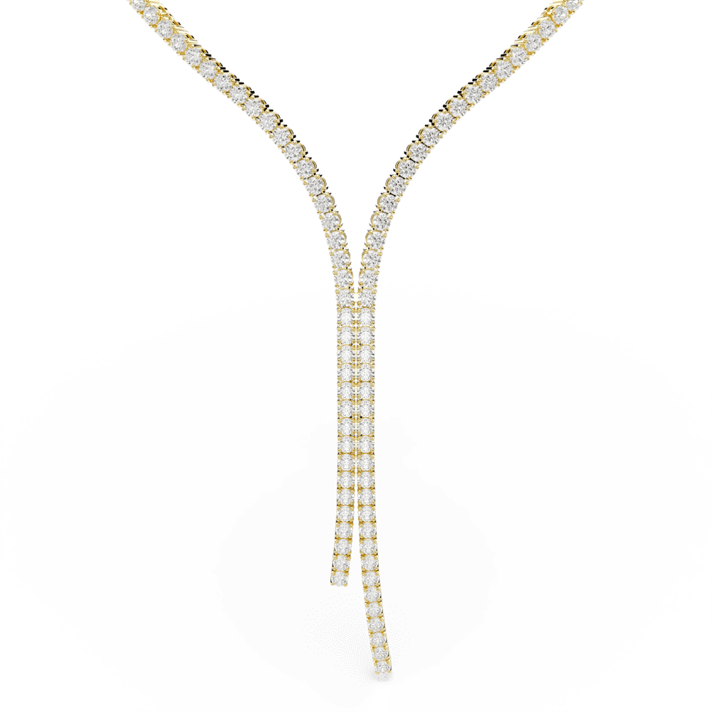 Collana a Y Swarovski Matrix Taglio Round Bianco Finitura oro 18 Kt