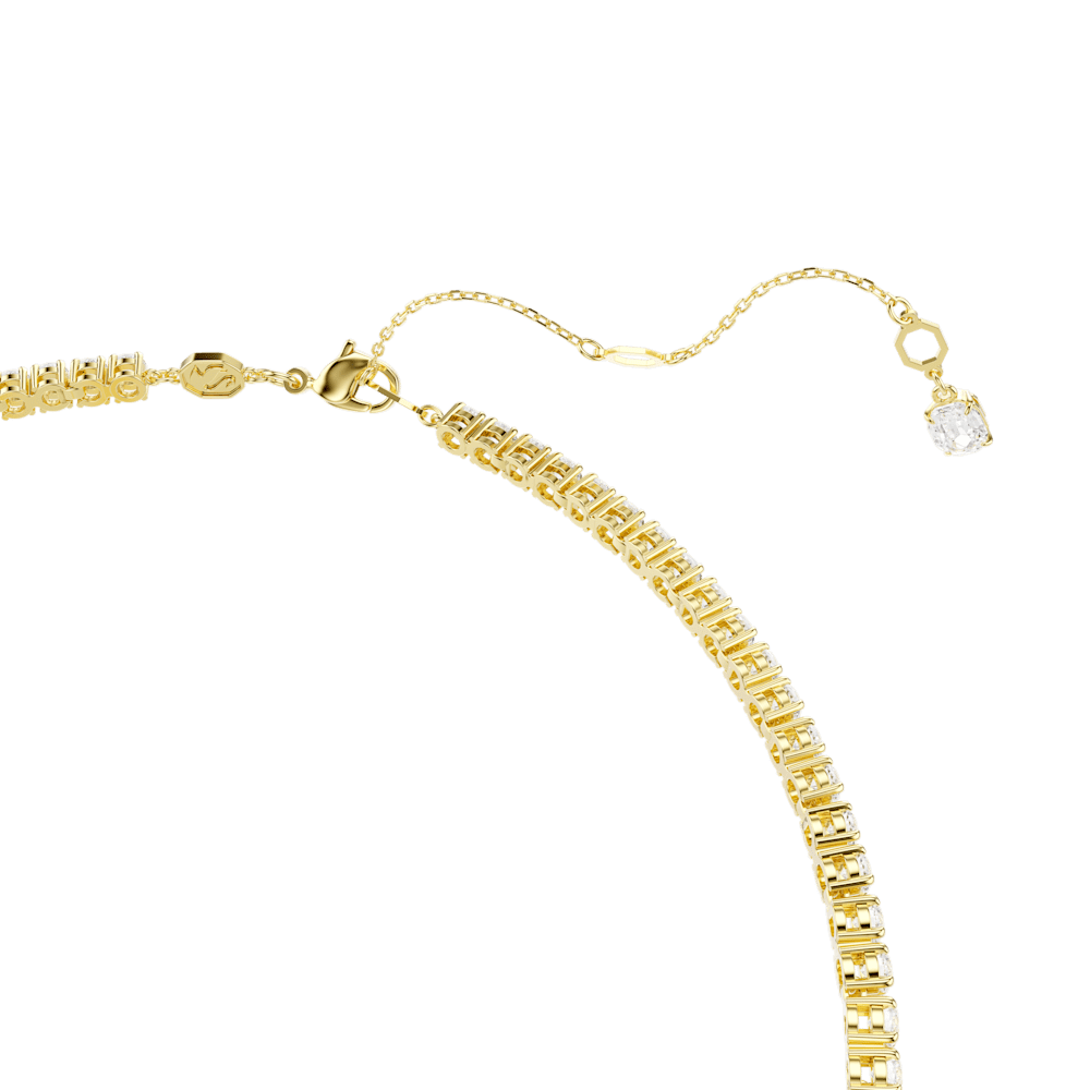 Collana a Y Swarovski Matrix Taglio Round Bianco Finitura oro 18 Kt