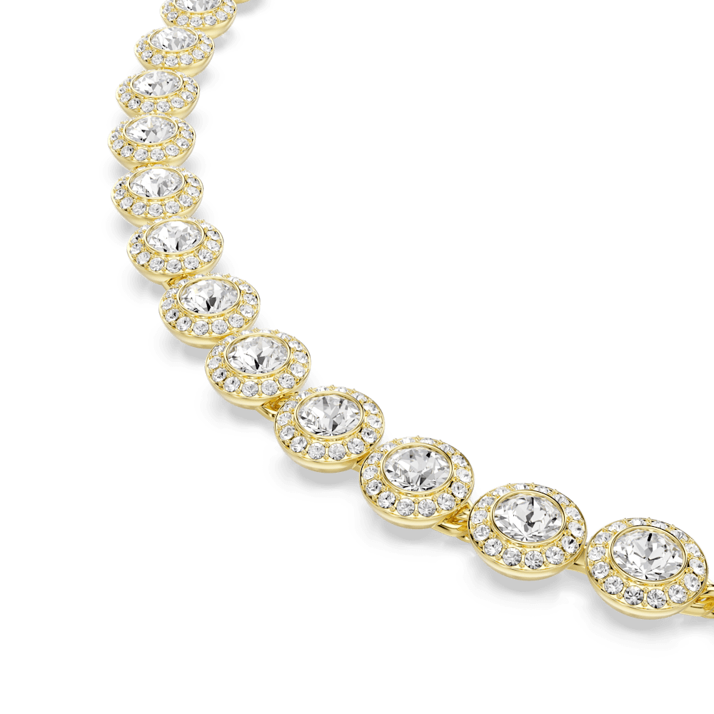 Set 3 pezzi  Swarovski Una Angelic Orecchini + Bracciale + Collana Bianco Finitura oro 18 Kt
