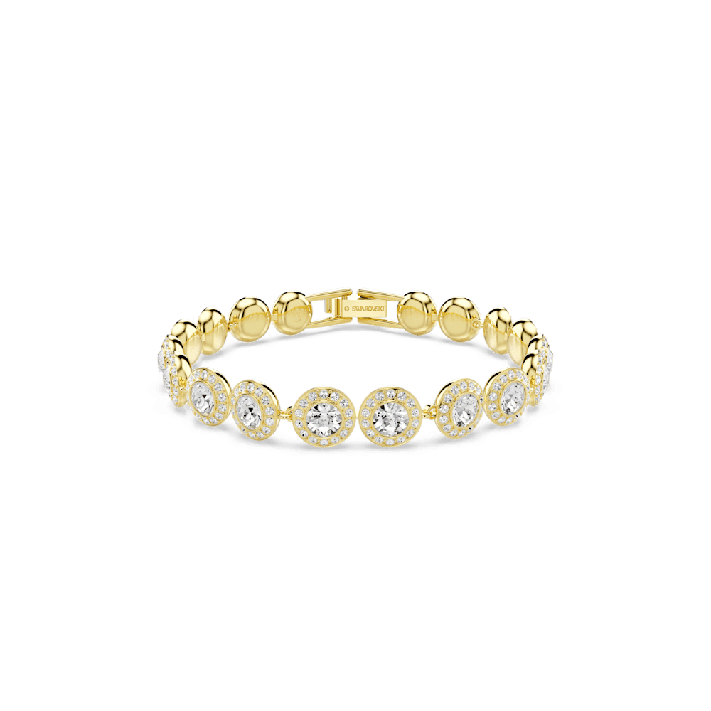 Set 3 pezzi  Swarovski Una Angelic Orecchini + Bracciale + Collana Bianco Finitura oro 18 Kt