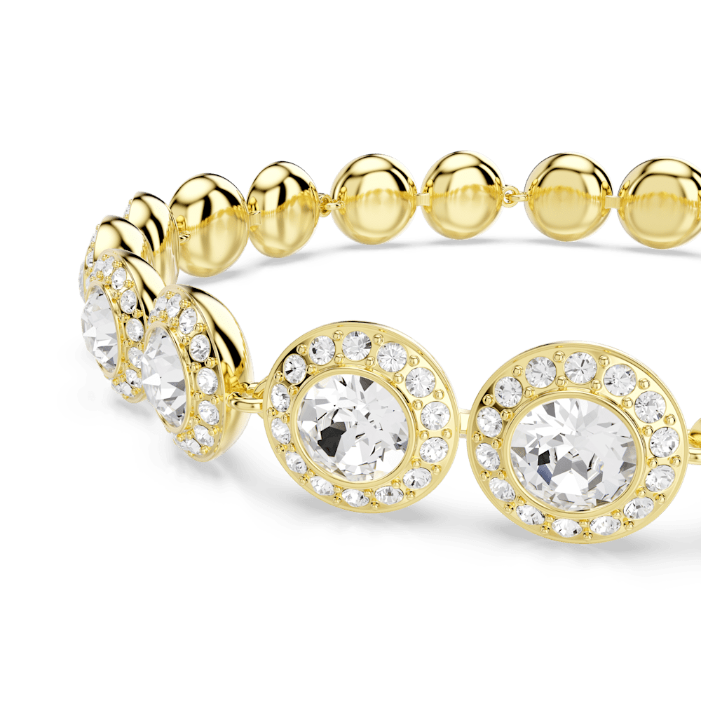 Set 3 pezzi  Swarovski Una Angelic Orecchini + Bracciale + Collana Bianco Finitura oro 18 Kt