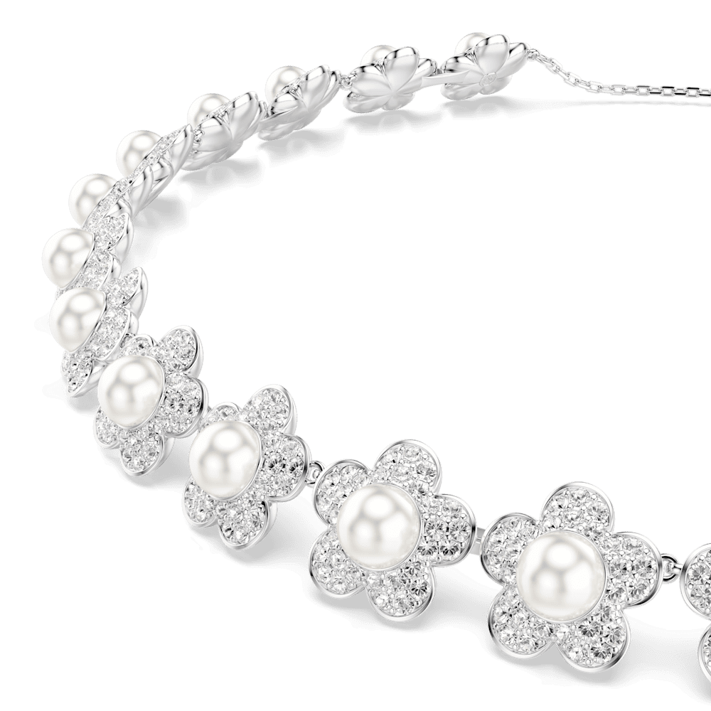 Girocollo Ariana Grande x Swarovski Crystal Pearl Taglio Round Bianco Placcato rodio