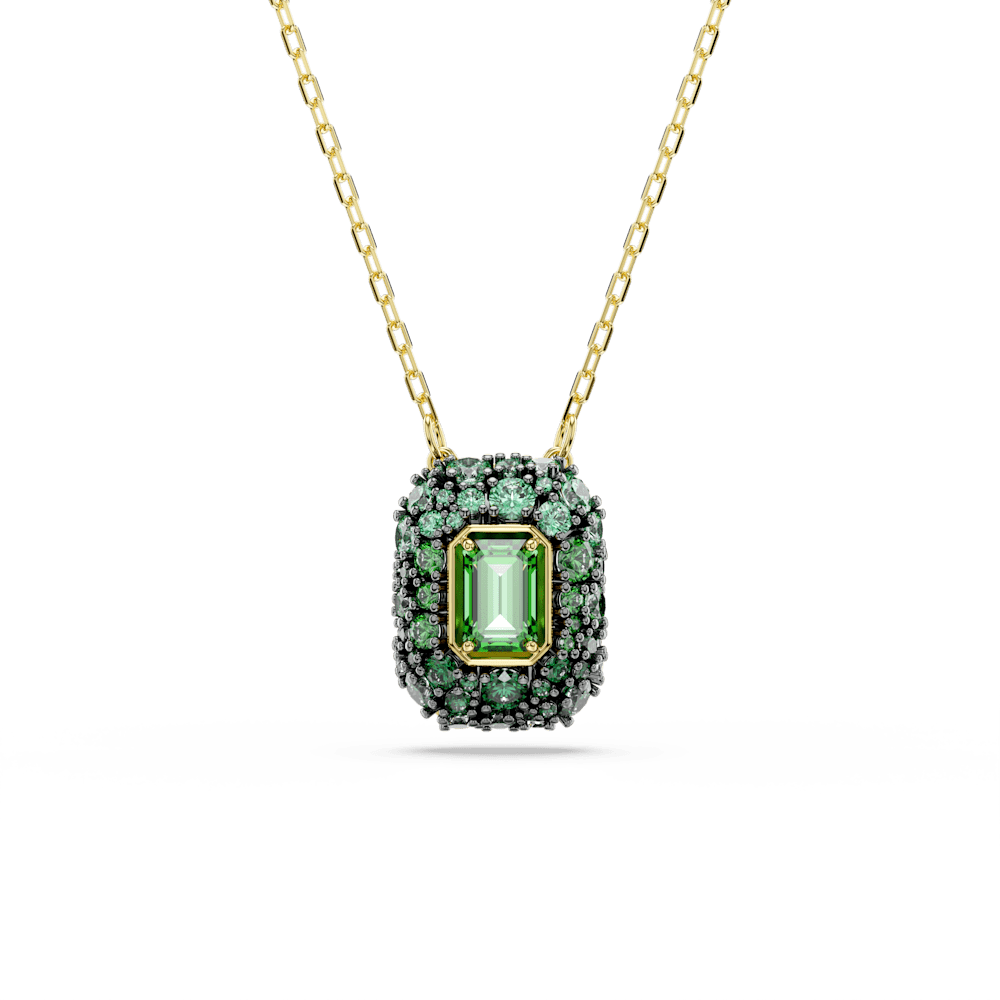 Collna con Pendente Swarovski Sublima Taglio ottagonale Verde Finitura oro 18K