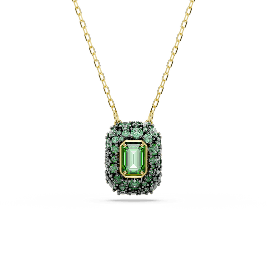 Collna con Pendente Swarovski Sublima Taglio ottagonale Verde Finitura oro 18K
