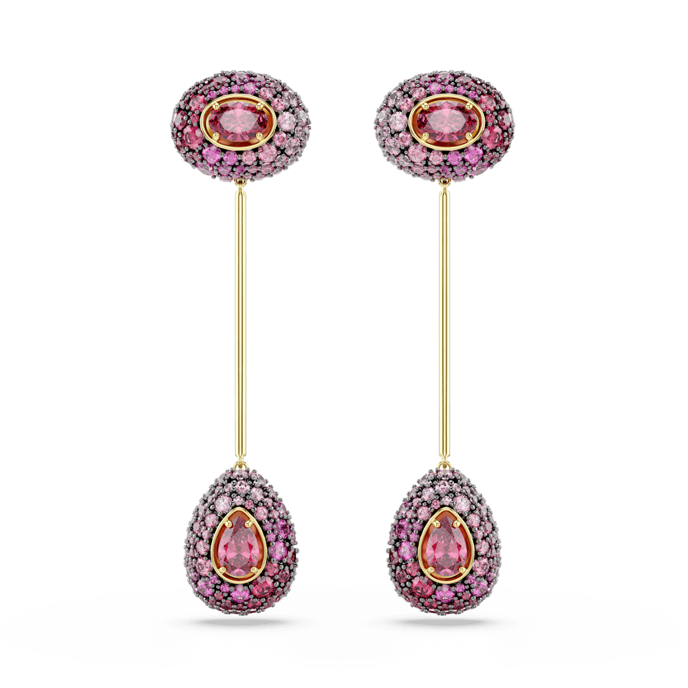 Orecchini pendenti Swarovski Sublima Taglio Pear Rossi Finitura oro 18K