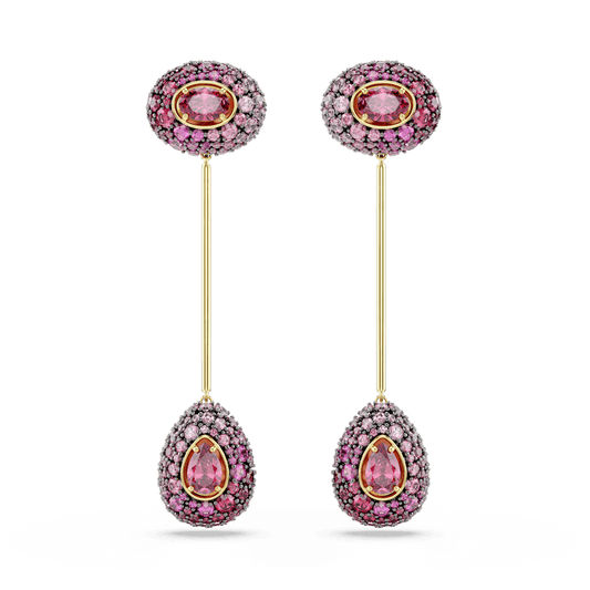 Orecchini pendenti Swarovski Sublima Taglio Pear Rossi Finitura oro 18K