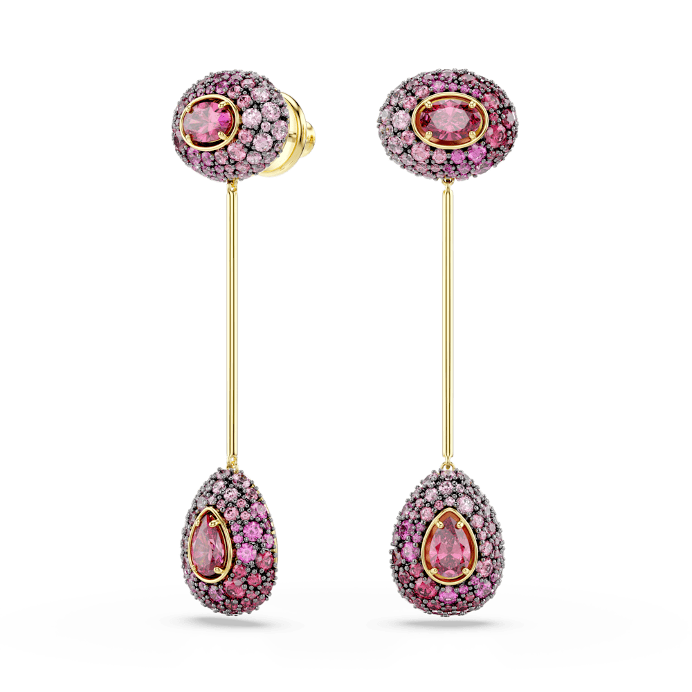 Orecchini pendenti Swarovski Sublima Taglio Pear Rossi Finitura oro 18K