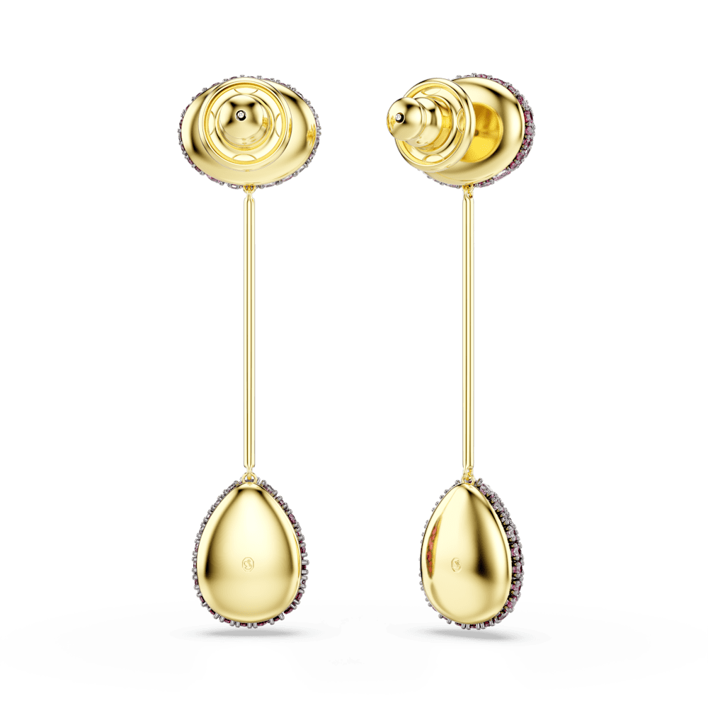 Orecchini pendenti Swarovski Sublima Taglio Pear Rossi Finitura oro 18K