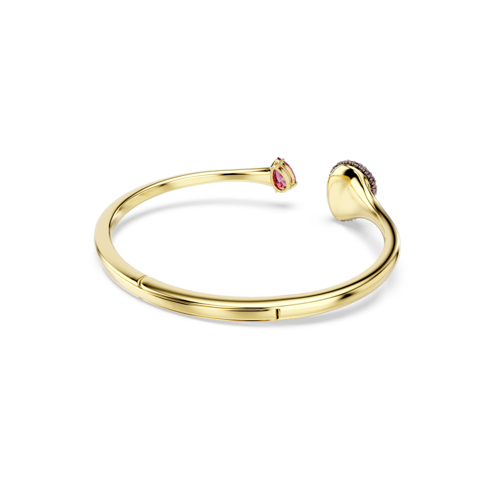 Bracciale rigido Swarovski Sublima, Taglio Pear, Rosso, Finitura oro 18K - Misura M