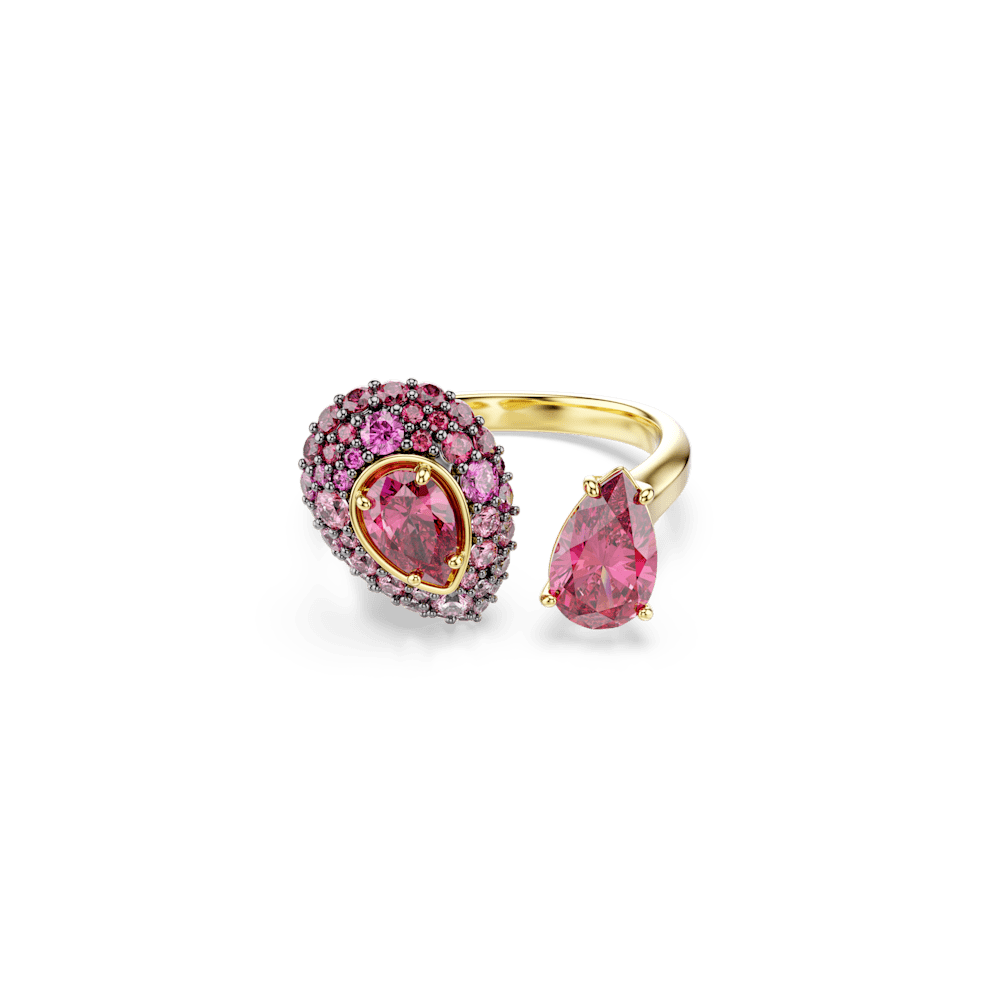 Anello cocktail Swarovski Sublima, Taglio Pear, Rosso, Finitura oro 18K - Misura 55