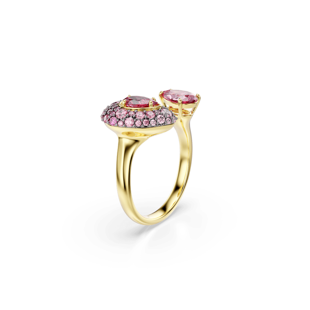 Anello cocktail Swarovski Sublima, Taglio Pear, Rosso, Finitura oro 18K - Misura 55