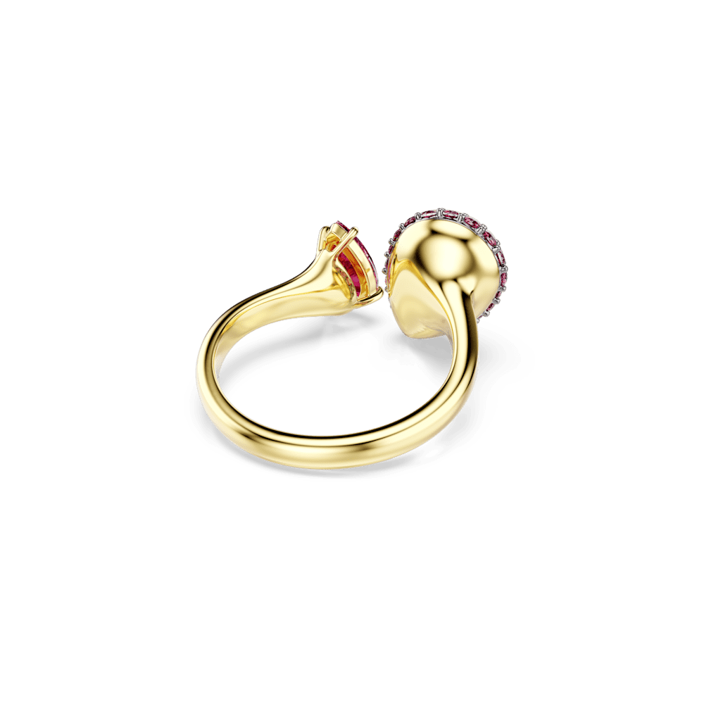 Anello cocktail Swarovski Sublima, Taglio Pear, Rosso, Finitura oro 18K - Misura 55