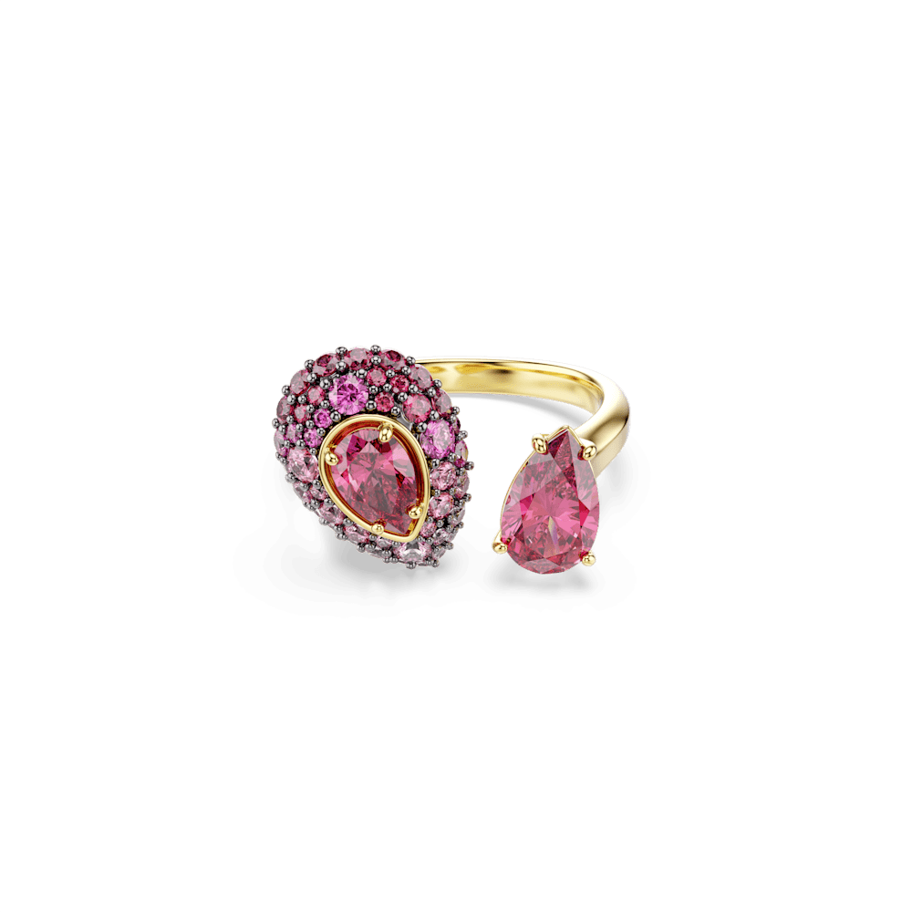 Anello cocktail Swarovski Sublima, Taglio Pear, Rosso, Finitura oro 18K - Misura 58