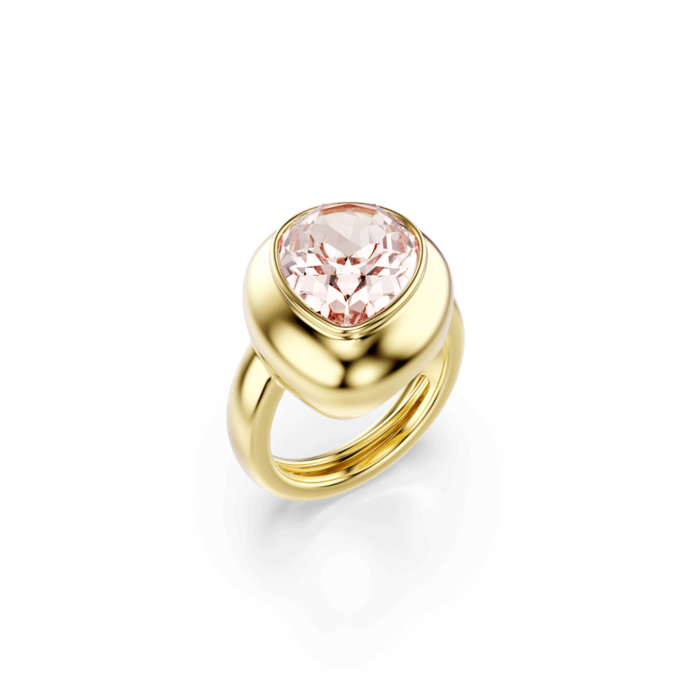 Set 3 Anelli Swarovski Gema Multicolore,Finitura oro 18 Kt - Misura 55-60