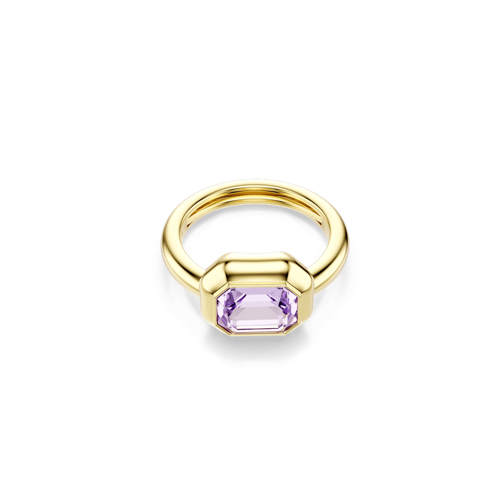 Set 3 Anelli Swarovski Gema Multicolore,Finitura oro 18 Kt - Misura 55-60