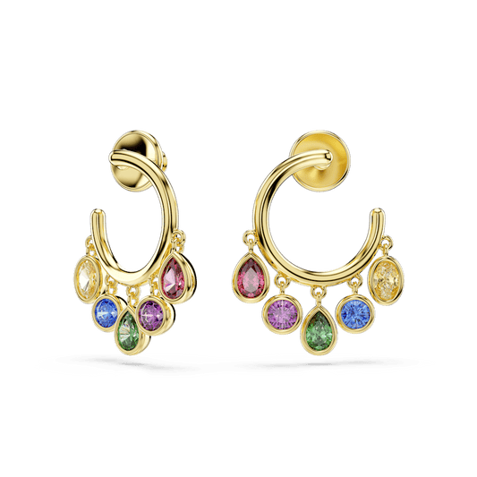 Orecchini a cerchio Swarovski  Imber Taglio misto Multicolor Finitura oro 18K