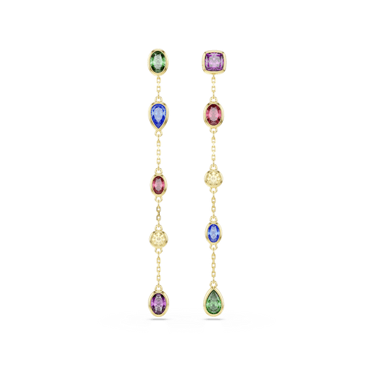 Orecchini pendenti Swarovski Imber, Taglio misto, Multicolore, Finitura oro 18K