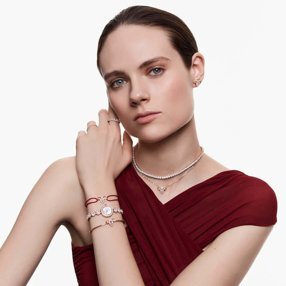 Orologio  Swarovski Una Angelic Bracciale Pvd Oro Rosa