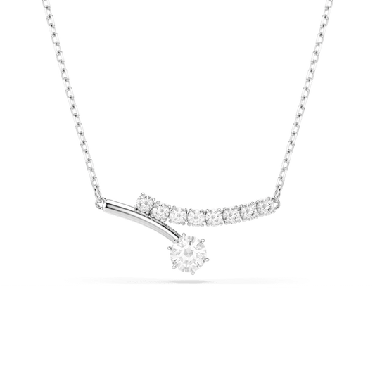 Collana Swarovski Matrix Taglio Round Bianca Placcata Rodio