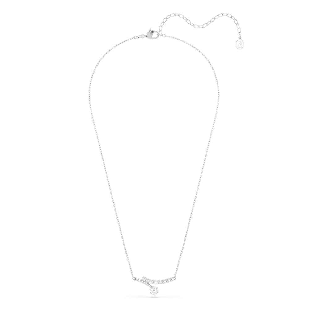 Collana Swarovski Matrix Taglio Round Bianca Placcata Rodio